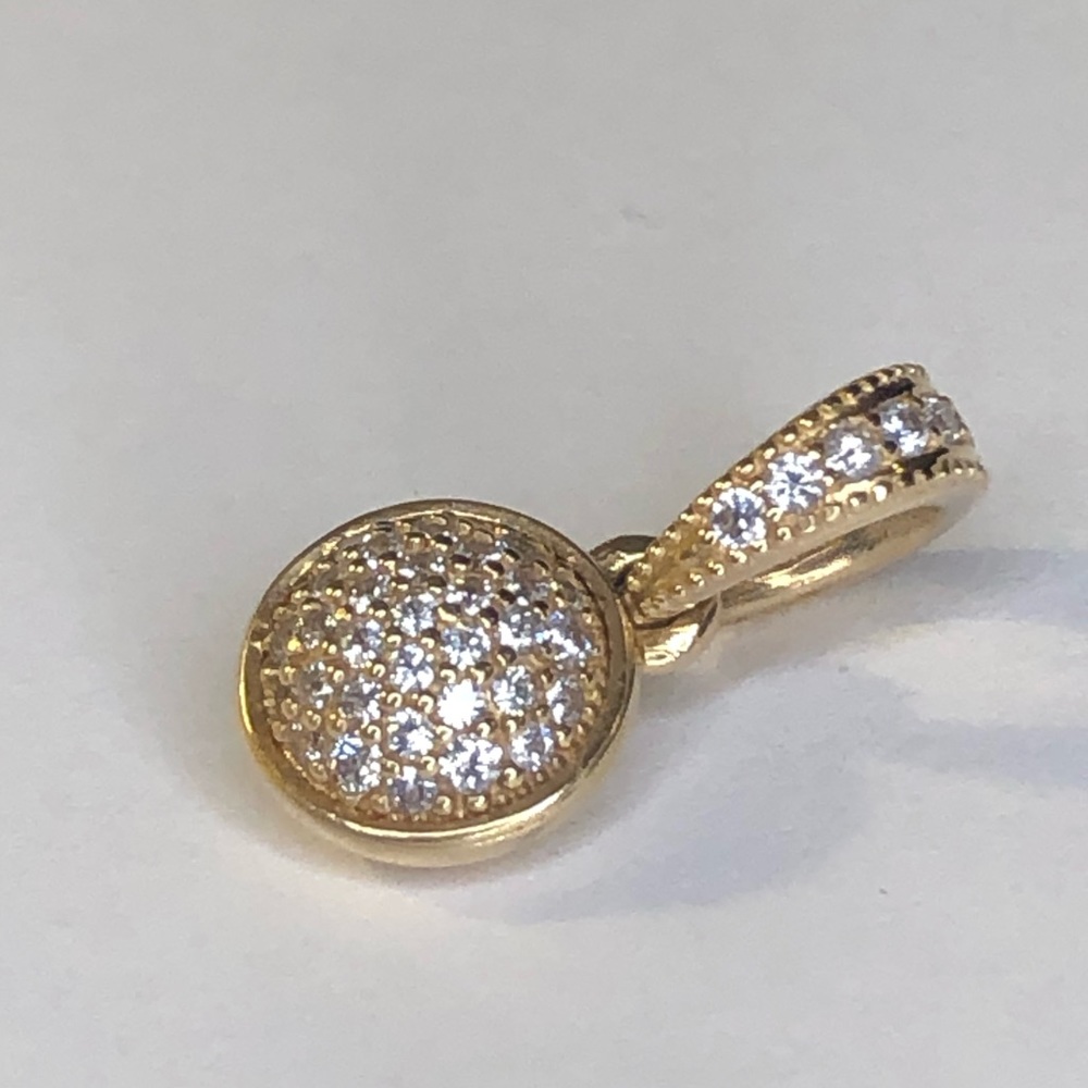 Pandora Solid 14k Gold Dazzling Droplet Charm G585 Ale